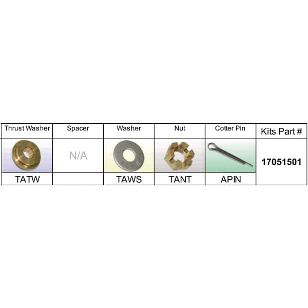 Fixed Hub Propeller Hardware Kit - Nissan/Tohatsu, Type A